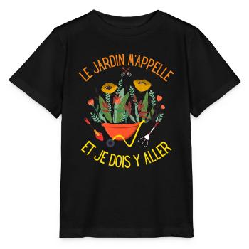 Jardinage jardin jardinier - T-shirt bio MINI CREATOR Stanley/Stella Enfant - noir - Devant - Mikhail (115cm)