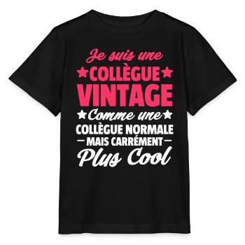 je suis une collègue vintage / cadeau collègue - T-shirt bio MINI CREATOR Stanley/Stella Enfant - noir - Devant - Mikhail (115cm)