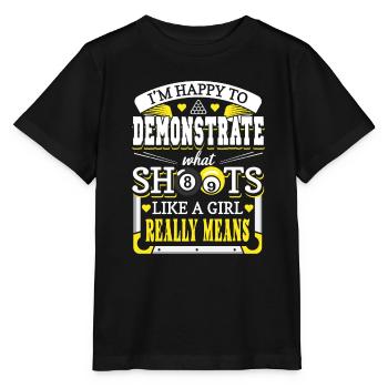 Billard drôle Ce que signifie tirer comme une fille - T-shirt bio MINI CREATOR Stanley/Stella Enfant - noir - Devant - Mikhail (115cm)
