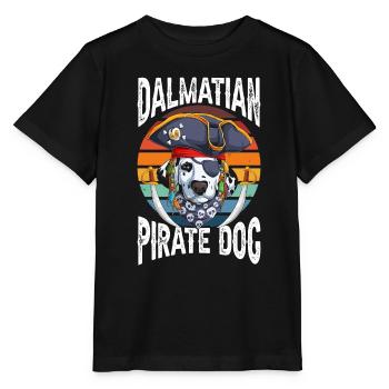 Dalmatian Pirate Dog - Stanley/Stella Kinder T-Shirt MINI CREATOR  - Schwarz - Vorne - Mikhail (115cm)
