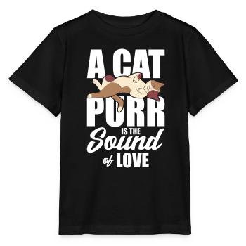 A cat purr is the sound of love - Stanley/Stella MINI CREATOR Kids’ T-Shirt - black - Front - Mikhail (115cm)