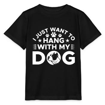 Ich Möchte Nur Mit Meinem Hund Abhängen - Stanley/Stella Kinder T-Shirt MINI CREATOR  - Schwarz - Vorne - Mikhail (115cm)