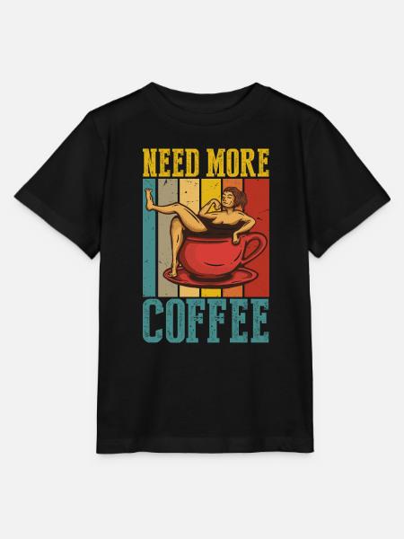 Brauche Mehr Kaffee - Stanley/Stella Kinder T-Shirt MINI CREATOR  - Schwarz