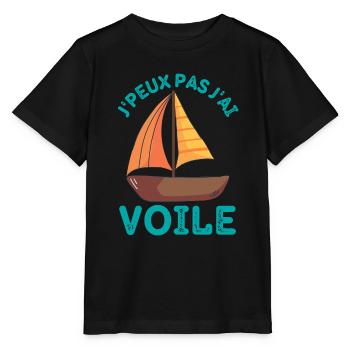 Bateau à voile 1 - T-shirt bio MINI CREATOR Stanley/Stella Enfant - noir - Devant - Mikhail (115cm)
