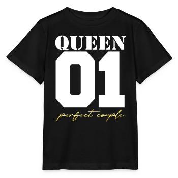 King and Queen Queen couple white and gold - Stanley/Stella Kinder T-Shirt MINI CREATOR  - Schwarz - Vorne - Mikhail (115cm)