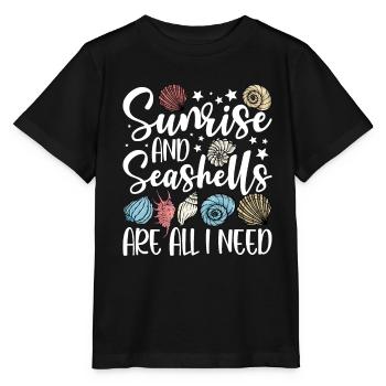 Collecting shells - Stanley/Stella MINI CREATOR Kids’ T-Shirt - black - Front - Mikhail (115cm)