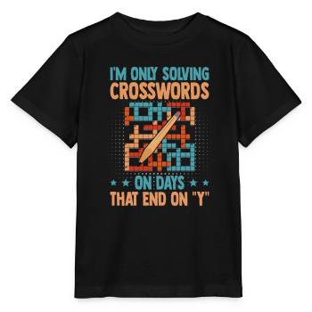 Résoudre des mots croisés - T-shirt bio MINI CREATOR Stanley/Stella Enfant - noir - Devant - Mikhail (115cm)