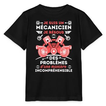 Mécanicien qui résout des problèmes 1 - T-shirt bio MINI CREATOR Stanley/Stella Enfant - noir - Devant - Mikhail (115cm)