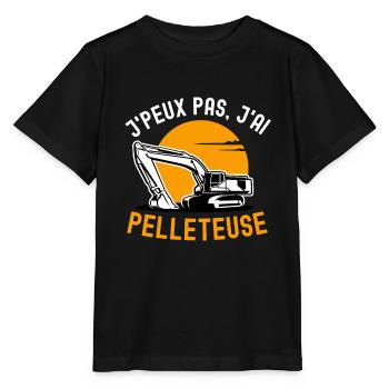 Humour pelleteuse construction chantier - T-shirt bio MINI CREATOR Stanley/Stella Enfant - noir - Devant - Mikhail (115cm)