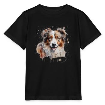 Berger australien - T-shirt bio MINI CREATOR Stanley/Stella Enfant - noir - Devant - Mikhail (115cm)