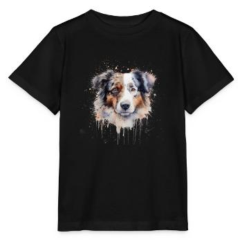 Australian Shepherd - Stanley/Stella Kinder T-Shirt MINI CREATOR  - Schwarz - Vorne - Mikhail (115cm)