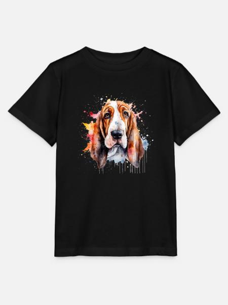 Basset Hound - Stanley/Stella Kinder T-Shirt MINI CREATOR - Schwarz