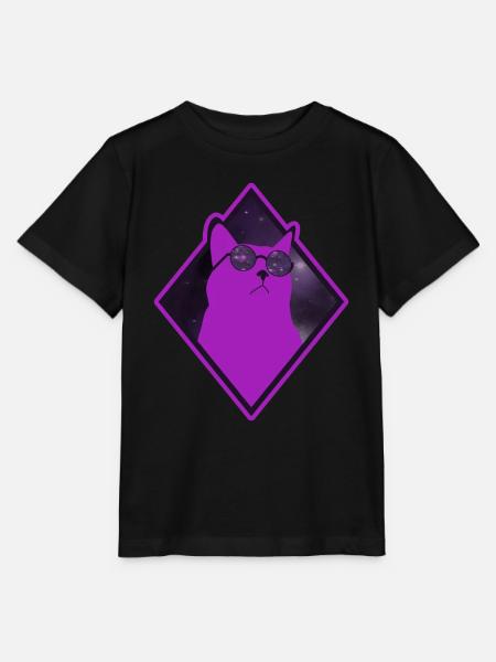 Katze Galaxy pink - Stanley/Stella Kinder T-Shirt MINI CREATOR - Schwarz