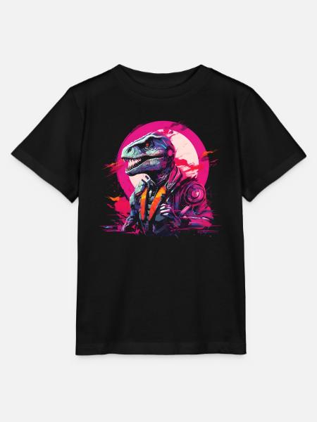 Futuristischer T-Rex - Stanley/Stella Kinder T-Shirt MINI CREATOR - Schwarz