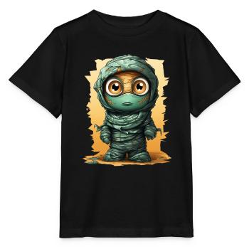 Halloween Spooky Cartoon Mummy - Stanley/Stella Kinder T-Shirt MINI CREATOR  - Schwarz - Vorne - Mikhail (115cm)