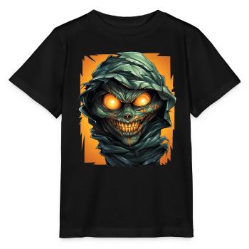 Halloween Spooky Cartoon Mummy - Stanley/Stella Kinder T-Shirt MINI CREATOR  - Schwarz - Vorne - Mikhail (115cm)