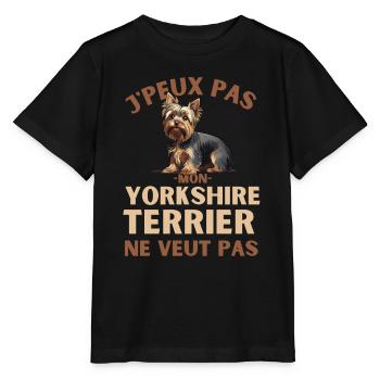 Chien de race yorkshire terrier - T-shirt bio MINI CREATOR Stanley/Stella Enfant - noir - Devant - Mikhail (115cm)