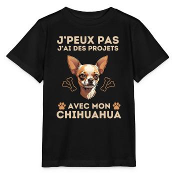 chien doux chihuahua 2 - T-shirt bio MINI CREATOR Stanley/Stella Enfant - noir - Devant - Mikhail (115cm)