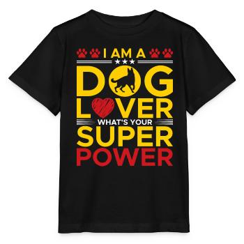 Ich Bin Ein Hundeliebhaber - Stanley/Stella Kinder T-Shirt MINI CREATOR  - Schwarz - Vorne - Mikhail (115cm)