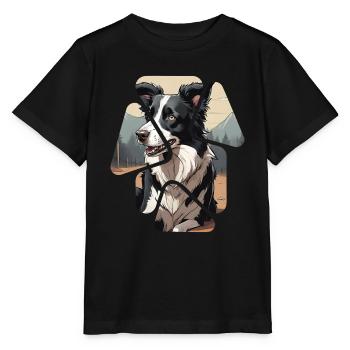 Chien de race border collie - T-shirt bio MINI CREATOR Stanley/Stella Enfant - noir - Devant - Mikhail (115cm)