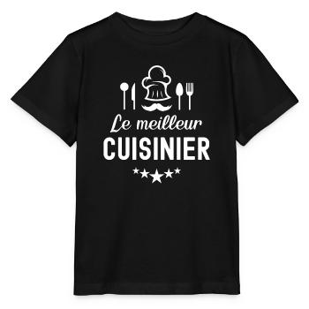 Meilleur cuisinier 1 - T-shirt bio MINI CREATOR Stanley/Stella Enfant - noir - Devant - Mikhail (115cm)