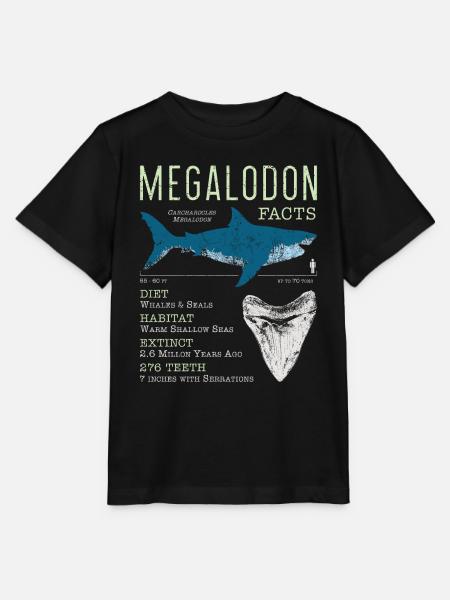Megalodon Fakten - Stanley/Stella Kinder T-Shirt MINI CREATOR - Schwarz