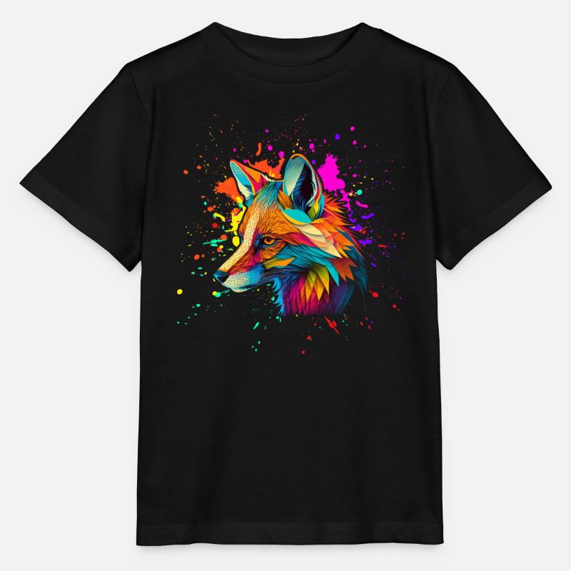 Renard coloré - T-shirt bio MINI CREATOR Stanley/Stella Enfant - noir