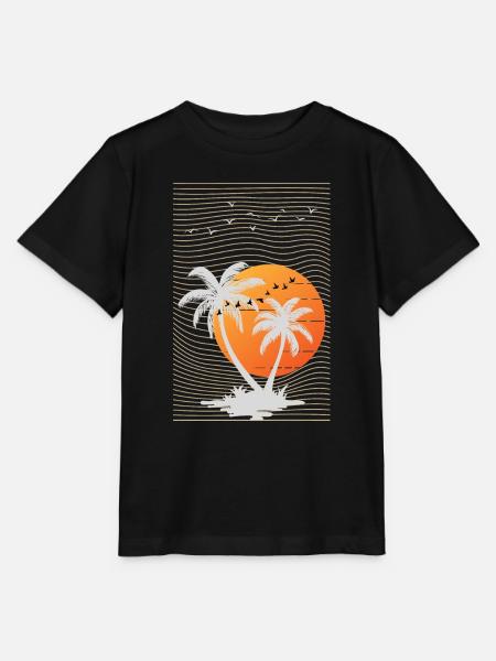 Palm Tree Beach Sommer - Stanley/Stella Kinder T-Shirt MINI CREATOR - Schwarz