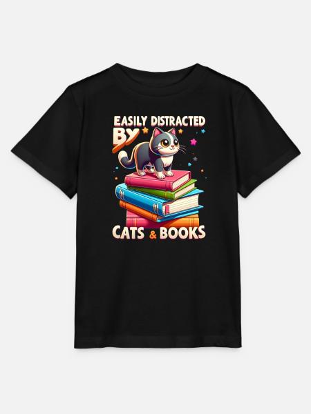 Katzen & Bücher - Stanley/Stella Kinder T-Shirt MINI CREATOR  - Schwarz