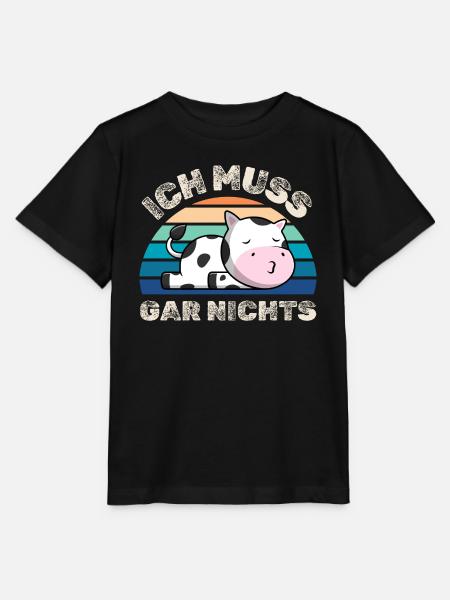 Ich muss gar nichts Kuh - Stanley/Stella Kinder T-Shirt MINI CREATOR - Schwarz
