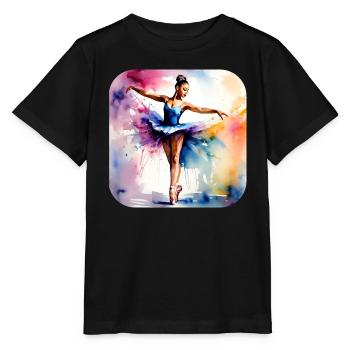 Prima Ballerina mit bunten Farben - Stanley/Stella Kinder T-Shirt MINI CREATOR  - Schwarz - Vorne - Mikhail (115cm)