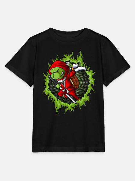 Der kämpfende Ninja-Schildkröte - Stanley/Stella Kinder T-Shirt MINI CREATOR - Schwarz