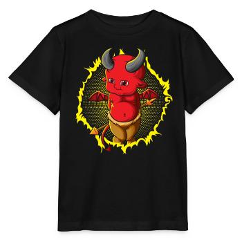 Le petit bébé diable au trident - T-shirt bio MINI CREATOR Stanley/Stella Enfant - noir - Devant - Mikhail (115cm)
