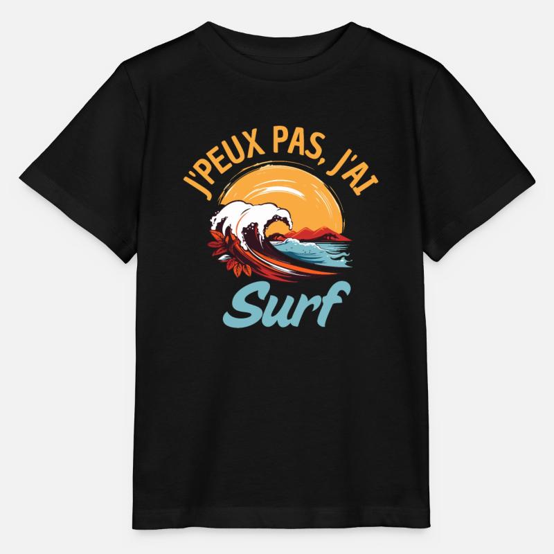 Je peux pas j ai surf - T-shirt bio MINI CREATOR Stanley/Stella Enfant - noir