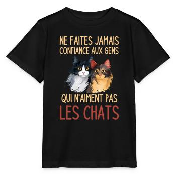 Amoureuse de chats amour des chats - T-shirt bio MINI CREATOR Stanley/Stella Enfant - noir - Devant - Mikhail (115cm)
