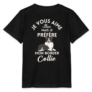 je vous aime bien je préfère mon border collie - T-shirt bio MINI CREATOR Stanley/Stella Enfant - noir - Devant - Mikhail (115cm)