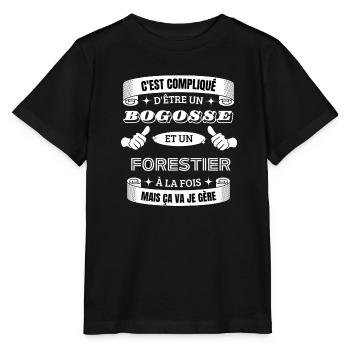 Forestier bogosse - T-shirt bio MINI CREATOR Stanley/Stella Enfant - noir - Devant - Mikhail (115cm)