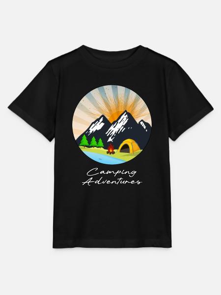 Camping-Abenteuer - Stanley/Stella Kinder T-Shirt MINI CREATOR - Schwarz