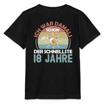 Ich war damals schon der Schnellste 18. Geburtstag - Stanley/Stella Kinder T-Shirt MINI CREATOR  - Schwarz - Vorne - Mikhail (115cm)