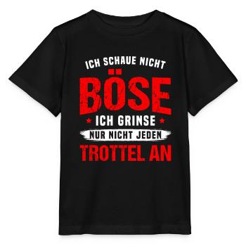 Böser Blick Unfreundlicher Blick Grimmig Böse - Stanley/Stella Kinder T-Shirt MINI CREATOR  - Schwarz - Vorne - Mikhail (115cm)