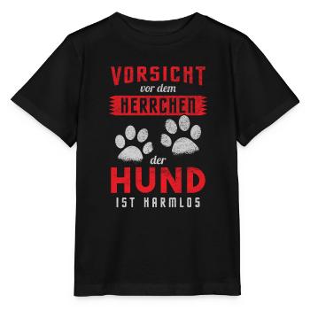 Vorsicht Vor Dem Herrchen Der Hund Ist Harmlos - Stanley/Stella Kinder T-Shirt MINI CREATOR  - Schwarz - Vorne - Mikhail (115cm)