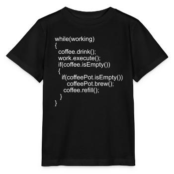 Source code Program code for programmers - Stanley/Stella MINI CREATOR Kids’ T-Shirt - black - Front - Mikhail (115cm)