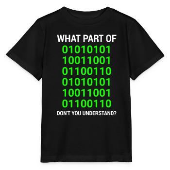 Quelle partie de vous ne comprenez pas les programmeurs - T-shirt bio MINI CREATOR Stanley/Stella Enfant - noir - Devant - Mikhail (115cm)