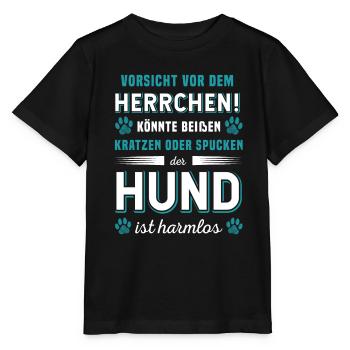 Vorsicht Vor Dem Herrchen Der Hund Ist Harmlos - Stanley/Stella Kinder T-Shirt MINI CREATOR  - Schwarz - Vorne - Mikhail (115cm)
