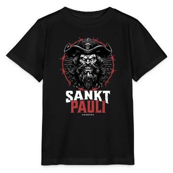 St Pauli Retro Piratenkopf Hansestadt Hamburg - Stanley/Stella Kinder T-Shirt MINI CREATOR  - Schwarz - Vorne - Mikhail (115cm)