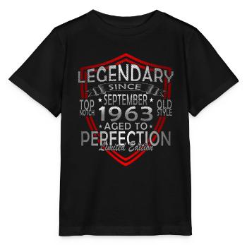 Septembre 1963 Anniversaire Septembre 1963 Septembre - T-shirt bio MINI CREATOR Stanley/Stella Enfant - noir - Devant - Mikhail (115cm)