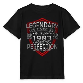Septembre 1983 Anniversaire Septembre 1983 Septembre - T-shirt bio MINI CREATOR Stanley/Stella Enfant - noir - Devant - Mikhail (115cm)