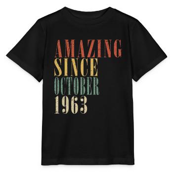 Octobre 1963 Anniversaire Octobre 1963 Octobre - T-shirt bio MINI CREATOR Stanley/Stella Enfant - noir - Devant - Mikhail (115cm)