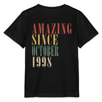Octobre 1998 Anniversaire Octobre 1998 Octobre - T-shirt bio MINI CREATOR Stanley/Stella Enfant - noir - Devant - Mikhail (115cm)
