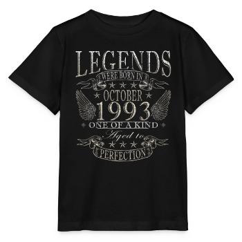 Octobre 1993 Anniversaire Octobre 1993 Octobre - T-shirt bio MINI CREATOR Stanley/Stella Enfant - noir - Devant - Mikhail (115cm)